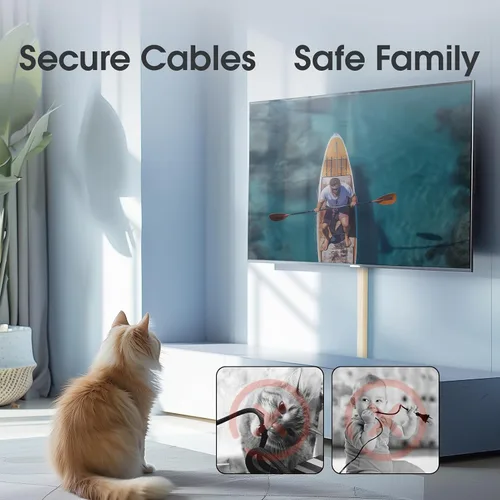 Vista 7 de Cubiertas de alambre para 2 cables de TV en la pared, ocultador de cables pintable de 47 pulgadas, kit de gestión de cables mediano, ocultación