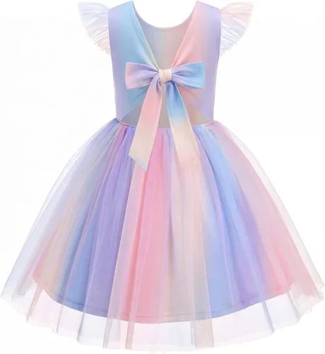 Vista 27 de Arshiner Vestido tutú de verano para niñas pequeñas, de tul sin espalda, para fiesta, cumpleaños, vestidos de algodón, 2-6 años
