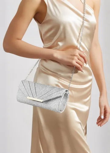 Vista 10 de Naimo Bolso de mano brillante para mujer, bolso de noche para fiesta, cóctel, boda, elegancia, sobre