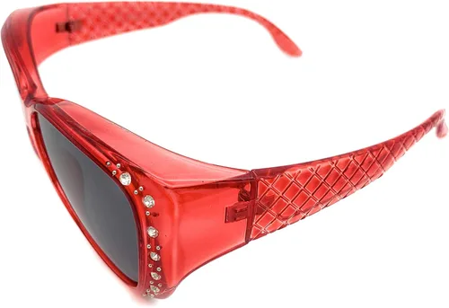 Vista 2 de Incredible Bargains The Starlet - Gafas de sol rectangulares ovaladas con diamantes de imitación de mariposa y ajuste de 2.165 in