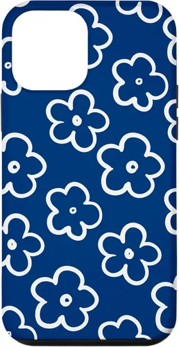 Vista 16 de Lindo patrón de flores silvestres azul marino y blanco floral caso para iPhone 17