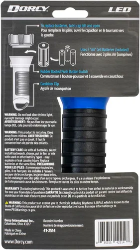 Vista 2 de Dorcy Linterna LED flotante resistente al agua de 150 lúmenes con clip de mosquetón, azul (41-2514)