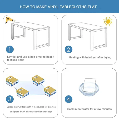 Vista 7 de Mantel de PVC transparente de 0.039 pulgadas de grosor, protector de mesa para comedor, oficina, tapete de plástico para escritorio, resistente al