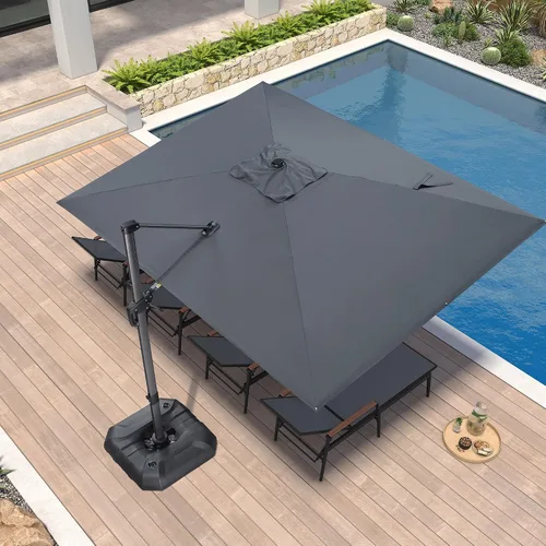 Vista 258 de PURPLE LEAF Paraguas al aire libre con base 8' x 8' protección solar verde Manzana Verde (Apple Green)