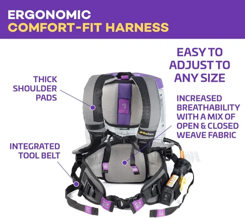 Vista 7 de ProTeam GoFit 3 Aspiradora de Mochila Comercial con Kit de Herramientas de Vara de Dos Piezas Multisuperficie Xover, 3 cuartos de galón, Con Cable