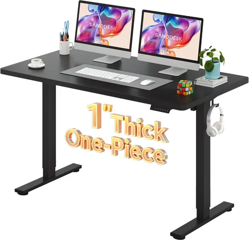 Vista 37 de SANODESK Escritorio Eléctrico de Pie de 40 x 24 pulgadas, Superficie de Una Pieza, Escritorio de Altura Ajustable con Controlador de 6 Botones Marco