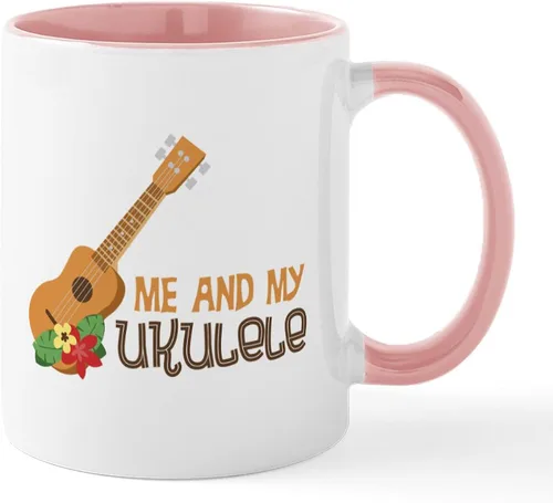 Vista 15 de CafePress Peace Love - Taza de café de cerámica para ukelele (11 oz (11.0 fl oz)