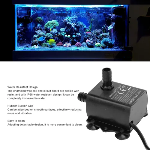 Vista 6 de DC12V 10W Bombas de agua sumergibles, bomba de fuente de agua sumergible de 0-400L/H, bombas de fuente de agua sin escobillas micro para fuente