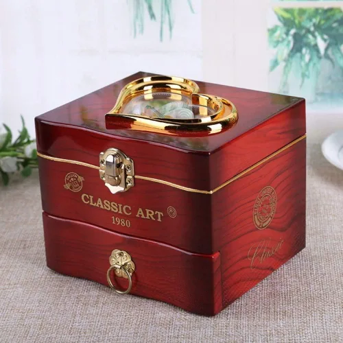 Vista 6 de Forart - Caja de música giratoria con diseño de bailarina y espejo para regalo