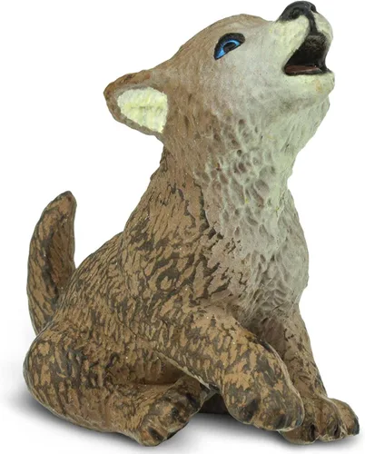 Vista 4 de Safari Ltd. Figura de cachorro de lobo, figura detallada de plástico de 1.85 pulgadas, juguete divertido para niños, niñas y niños a partir de 1 año