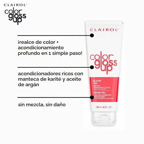 Vista 5 de Clairol Color Gloss Up - Tinte temporal para el cabello, color rojo ardiente, paquete de 1 unidad