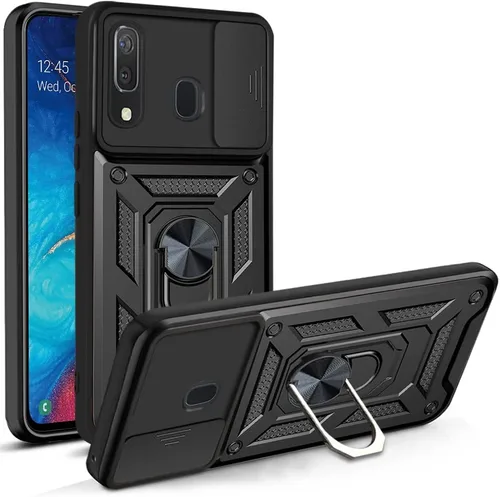 Vista 198 de Compatible con Tecno Pova Neo 2 Bracket Shell, con cubierta deslizante para lente de cámara compatible con Tecno Pova Neo 2 LG6n Case Negro