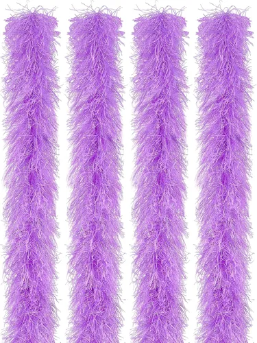 Vista 28 de Jexine Boas de plumas artificiales en masa, boas esponjosas para decoración de disfraces de boda, vestidos, suministros para fiestas de té