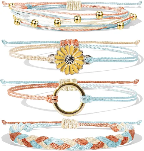 Vista 6 de Pulseras de tobillo para niñas, impermeables, bohemias, para mujer, regalo de joyería de Navidad A11: pulsera bohemia