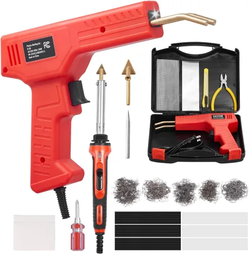 Vista 11 de VEVOR Kit de soldador de plástico, soldador de plástico de doble potencia de 60 W/100 W, con 3 puntas de soldadura y 20 varillas de soldadura
