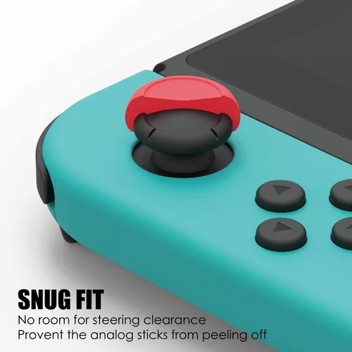 Vista 7 de Skull & Co. Skin, CQC and FPS Thumb Grip Set Joystick Cap Analog Stick Cap for Nintendo Switch Joy-Con Controller - Neon Pink+Green, 3 Pairs(6pcs)