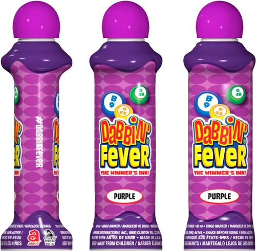 Vista 2 de Dabbin' Fever Bingo Daubers One Dozen - Dabbers de tinta de 3 onzas (morado)