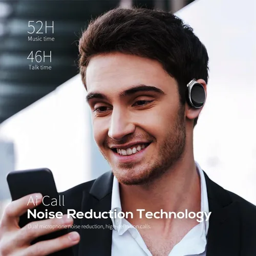 Vista 3 de Auriculares inalámbricos Bluetooth 5.4 sobre la oreja con gancho para la oreja, conexión simultánea de dos dispositivos, diseño de oreja con clip