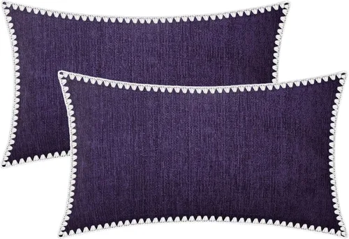 Vista 92 de BRAWARM Fundas de almohada 40x40 cm - Paquete de 2 fundas de almohada de chenilla negra, fundas de almohada de chenilla suave teñida sólida
