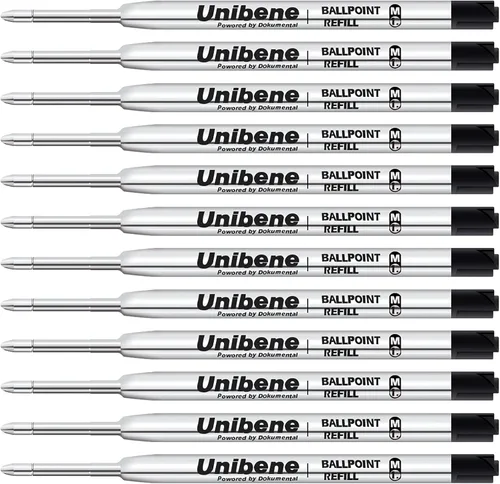 Vista 7 de Unibene Parker - Paquete de 12 repuestos compatibles con bolígrafo, punta media de 0.039 pulgadas, 6 negros y 6 azules, tinta alemana reemplazable
