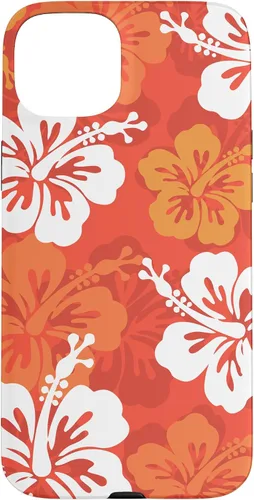Vista 9 de Carcasa para iPhone 17 con diseño de flores hawaianas tropicales de hibisco naranja Y2K