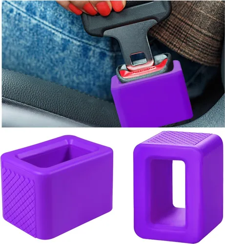 Vista 9 de Ohleats 2 piezas de soporte para hebilla de cinturón de seguridad, hebilla de silicona que eleva el cinturón de seguridad para facilitar el acceso
