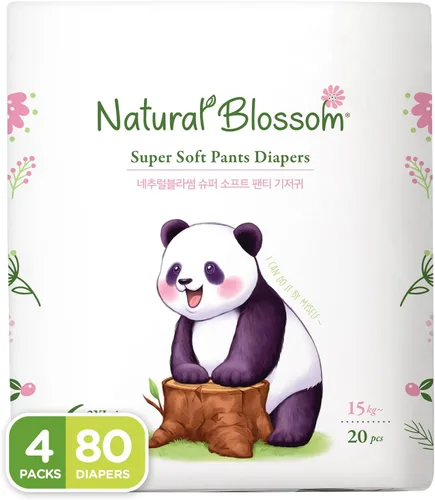 Vista 10 de Natural Blossom Pañales para bebé Ultradelgados, hipoalergénicos, súper suaves, veganos, talla 4 (2T-3T, 20-31 libras) 96