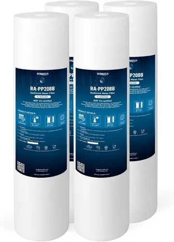 Vista 16 de Ronaqua Cartucho de filtro de agua de repuesto de sedimentos grandes de 10 x 4.5 pulgadas, 5 micras, certificado NSF, para toda la casa, compatible