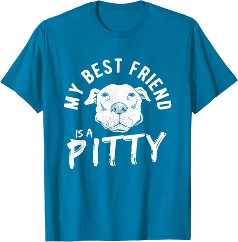Vista 9 de My Best Friend Is A Pitty Pitties Pitbull - Camiseta Negro