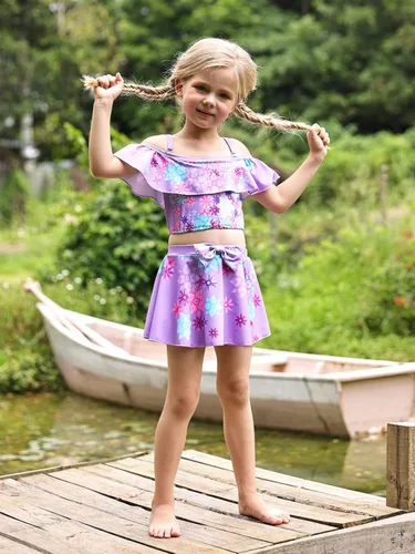 Vista 6 de COTRIO Trajes de baño para niñas, traje de baño de 2 piezas, Mirabel, Isabella, bikini Dolores, tankini Madrigal, traje de baño de aventura familiar