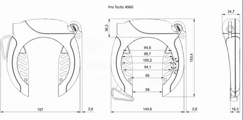 Vista 2 de ABUS Pro Tectic 4960 - Cerradura para marco, color negro (11260)