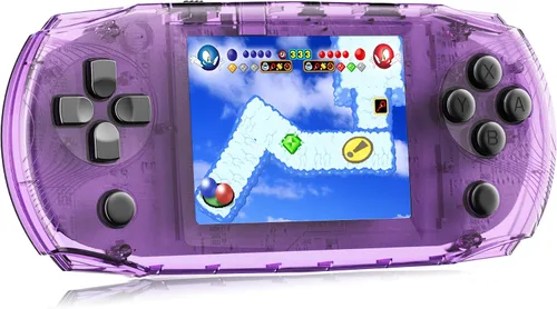 Vista 8 de Mini consola de juegos de mano retro para niños precargada 100 videojuegos, negro Rechargeable,Transparent,6+Hrs Play,3.2" IPS Screen, Portable
