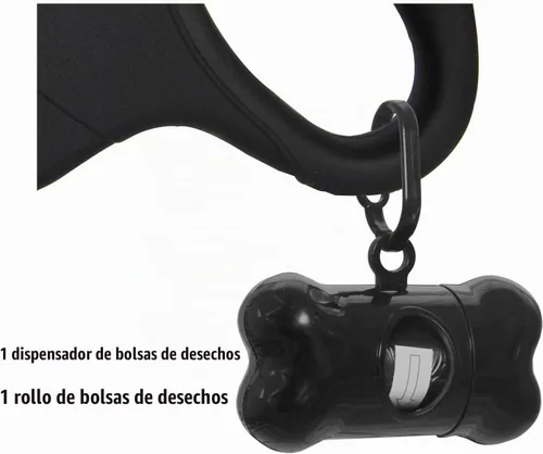 Vista 4 de Correa retráctil de 13 pies para perros grandes de hasta 26 libras, cinta de nailon sin enredos, color negro, S