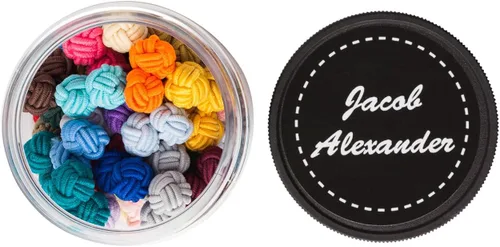 Vista 2 de Jacob Alexander Tarro de regalo, 25 pares de nudos de seda de color sólido, colección a granel, Multi