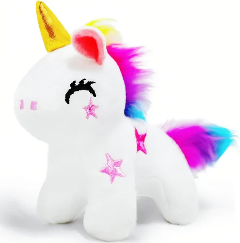 Vista 9 de Kawaite Animales de peluche de unicornio azul para niños y adultos, mini llavero de peluche, peluche de unicornios, animal de peluche suave