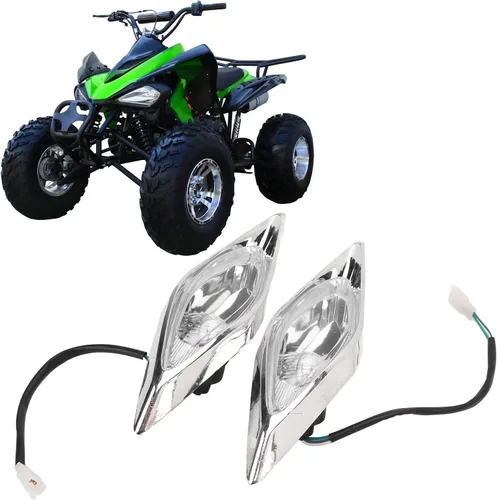 Vista 8 de POCREATION Juego de faros delanteros LED ATV, lámpara izquierda y derecha de 3 cables de 12 V para 125 4 ruedas Quad