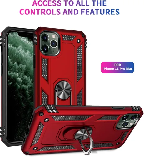 Vista 5 de MXX Funda hecha para iPhone 11 Pro Max, de grado militar, a prueba de golpes, funda resistente de doble capa de PC/TPU