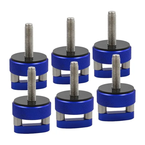 Vista 4 de Pernos de Liberación Rápida para Techo Duro Azul, Tornillos de Mariposa para Techo Duro con Anillo en D Integrado Compatible con Jeep Wrangler JK