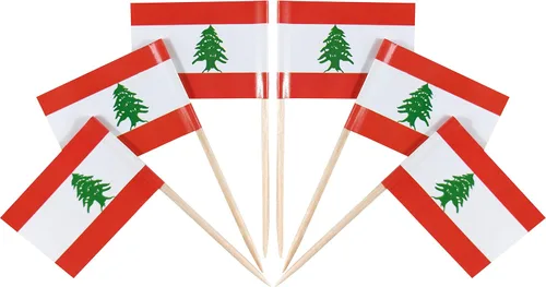 Vista 8 de QQSD Bandera de Albania palillo de dientes Albania Pequeña Bandera para cupcakes, 100
