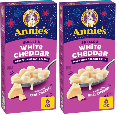 Vista 22 de Conchas de Annie's y Cheddar Añejo Real, hecho con pasta orgánica y queso real, 6 onzas