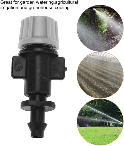 Vista 5 de Oumefar 50 unids/set boquillas de nebulización de plástico rociador atomizador boquillas regulables goteros para jardín agrícola invernadero sistema
