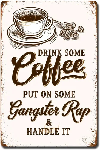 Vista 9 de Lygond Letrero de metal con texto en inglés «Bear That's What I Do I Drink Coffee I Hate People and I Know Things», decoración de invernadero