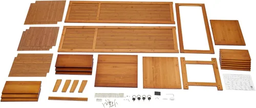 Vista 8 de Armario de almacenamiento de madera, armario con 1 puerta y 2 cajones, vitrina, organizador de almacenamiento de armario de cocina para dormitorio