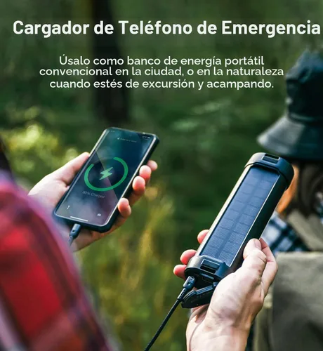 Vista 5 de Linterna solar para campamento, 1800 lúmenes, 13 modos de luz, batería de 3000 mAh, impermeable IP66, luces LED recargables para huracán