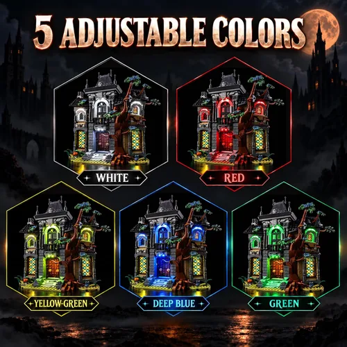 Vista 5 de Kyglaring Kit de luces para LEGO 11383 Mayor Manor Halloween Set, solo Multicolor