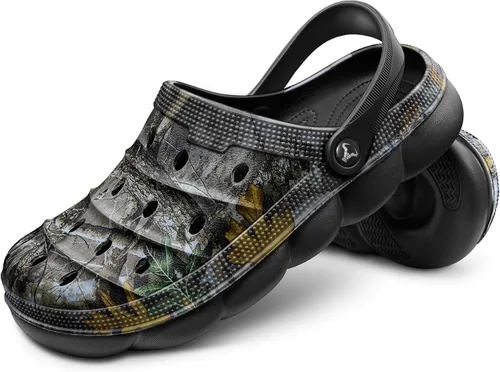 Vista 17 de KEMISANT Zuecos para hombre, unisex, sin cordones, para jardín, zapatos limpiadores, zapatos de trabajo en casa, acolchados, de apoyo