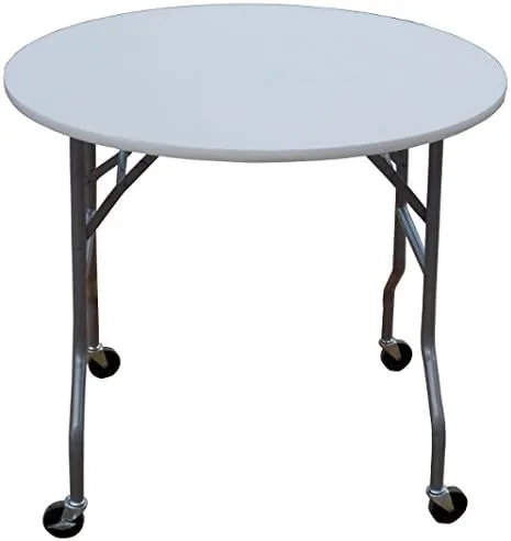 Vista 2 de Banquet Tables Pro Mesa plegable redonda de 36 pulgadas con ruedas (madera contrachapada de abedul)