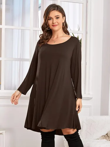 Vista 3 de BELAROI Vestido informal acampanado suelto de manga 34 para mujer
