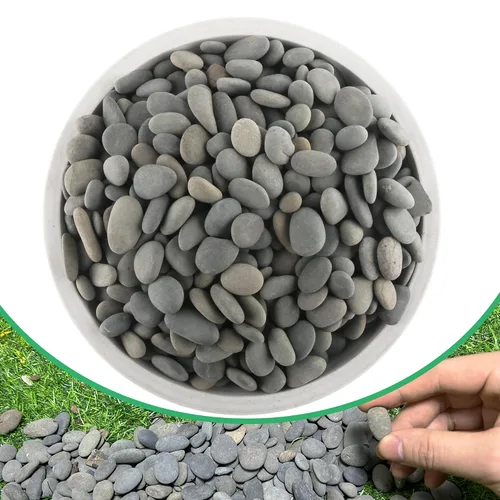 Vista 17 de Piedras de río de 2.4 libras para plantas y suculentas, paisajismo decorativo al aire libre y rocas de jardín de acuarios