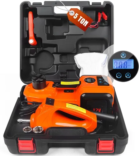 Vista 9 de Gato eléctrico para coche de 3 toneladas, gato de tijera portátil eléctrico de 12 V, kit de gato eléctrico con llave de impacto, gato de tijera
